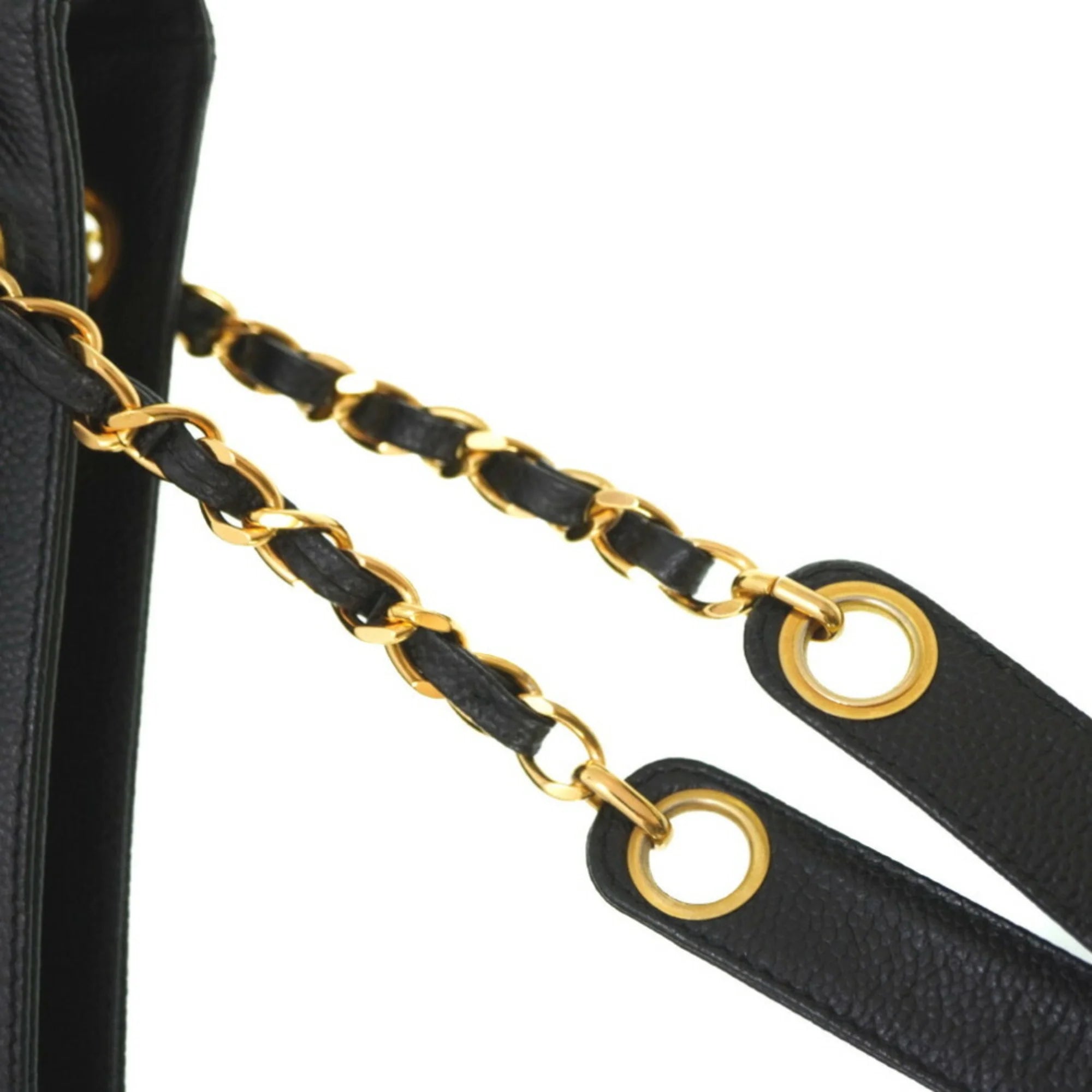 Pre-Owned Chanel W Face Chain Shoulder Bag Caviar Skin Black (Fair)