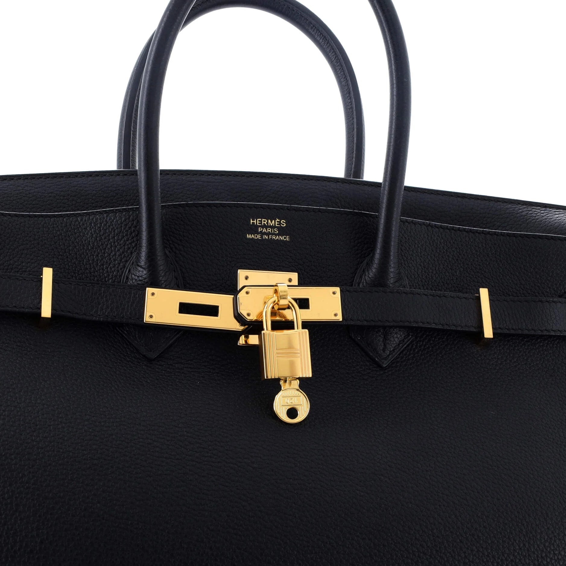 Pre-Owned Birkin Handbag Noir Togo with Gold Hardware 35