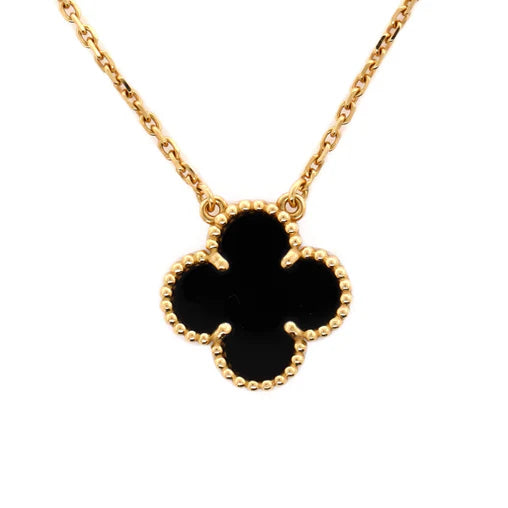 Product Thumbnail 1Product Thumbnail 2Product Thumbnail 3 These are professional pictures of the actual item offered by Rebag Van Cleef & Arpels Vintage Alhambra Pendant Necklace 18K Yellow Gold and Onyx