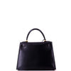 Hermes Kelly Handbag Noir Box Calf with Gold Hardware 28
