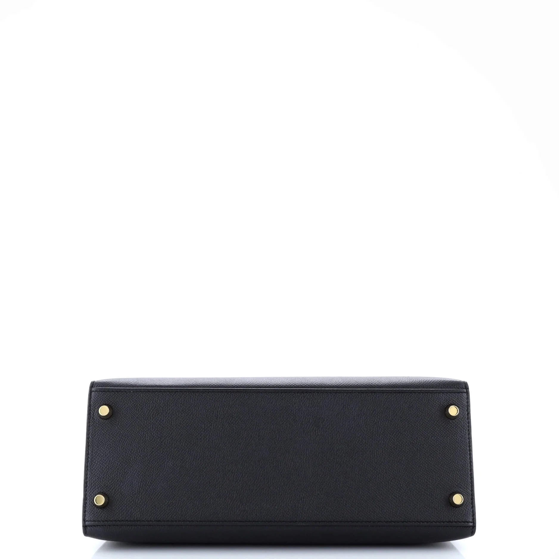 Pre-Owned HERMES Kelly 25 Handbag Black Epsom with Gold Hardware
