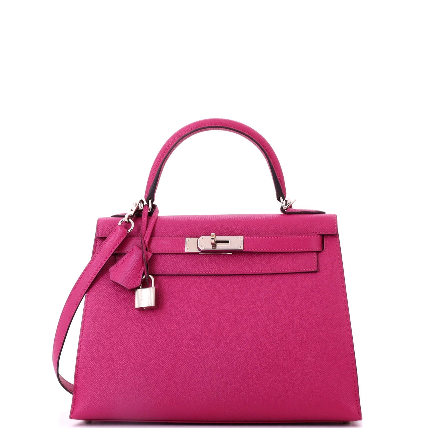 Kelly Handbag Rose Pourpre Epsom with Palladium Hardware 28