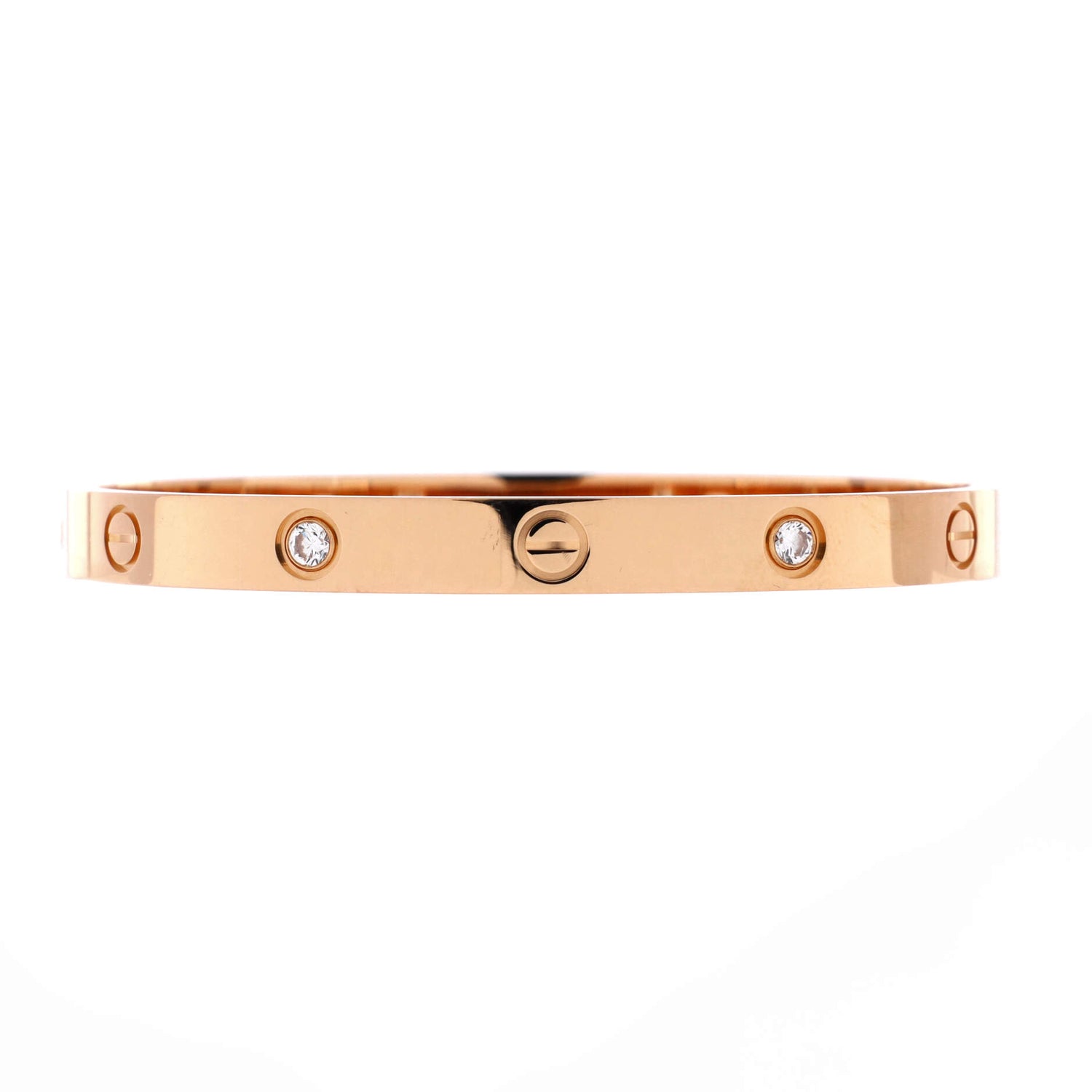 Cartier Love 4 Diamond Bracelet 18K Rose Gold with Diamonds 18