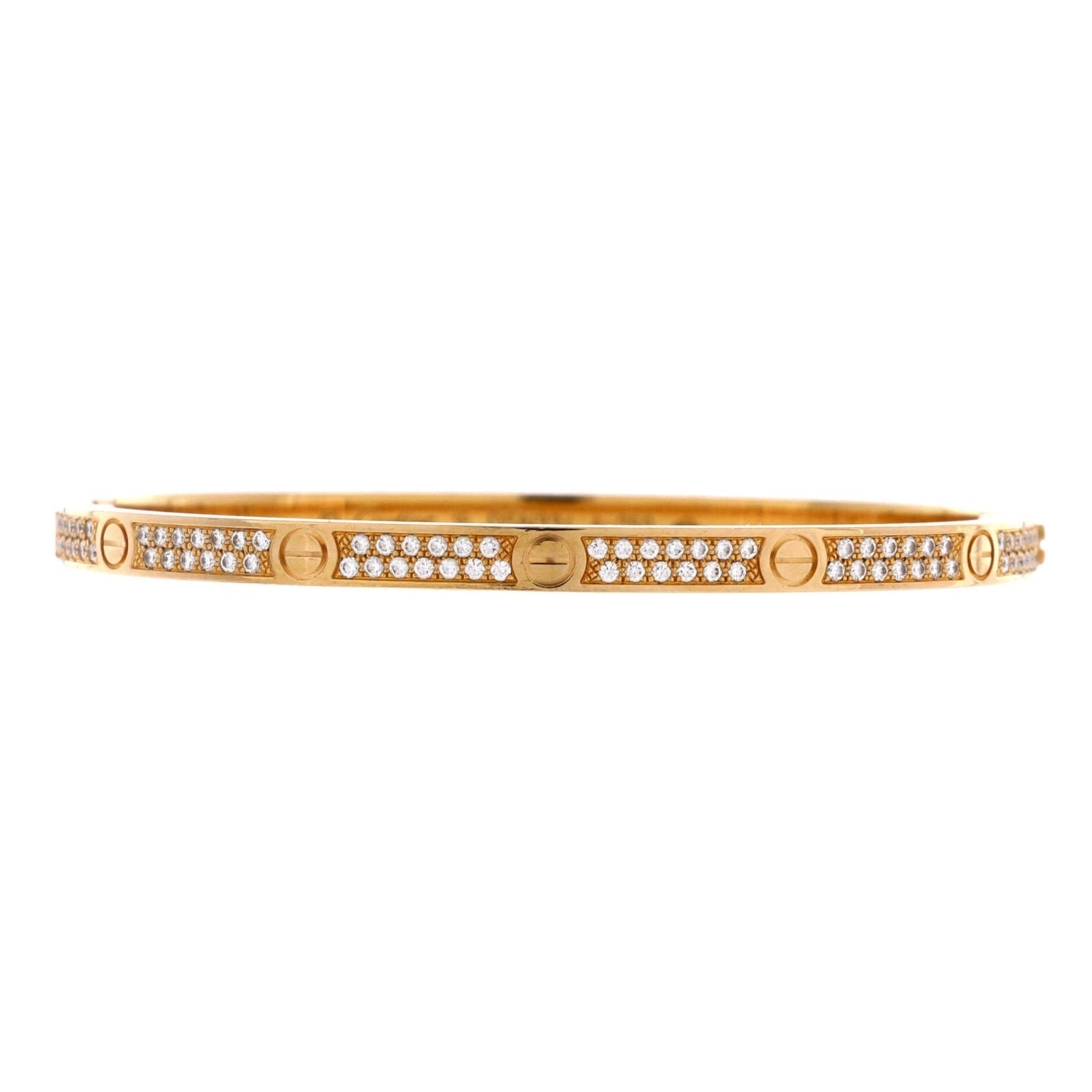 Love Bracelet 18K Yellow Gold with Pave Diamonds Small 16