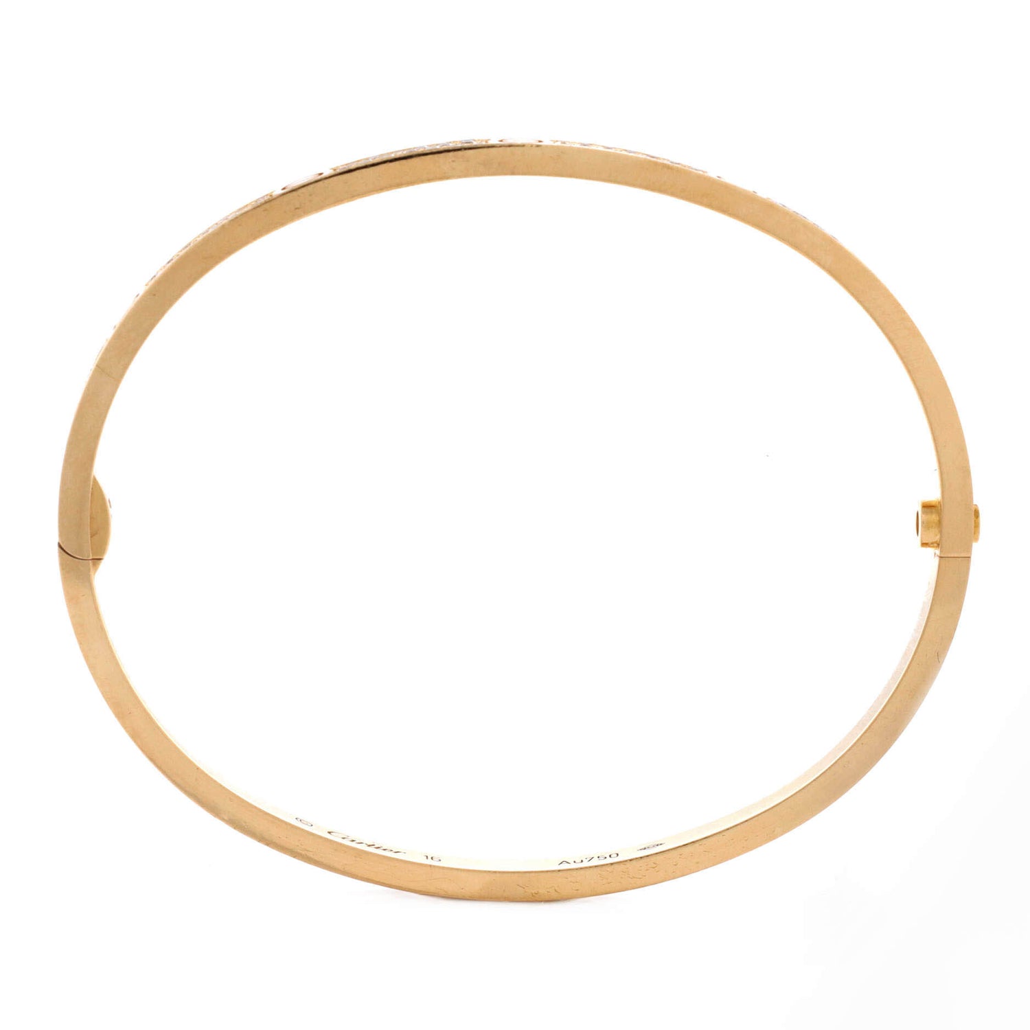 Love Bracelet 18K Yellow Gold with Pave Diamonds Small 16