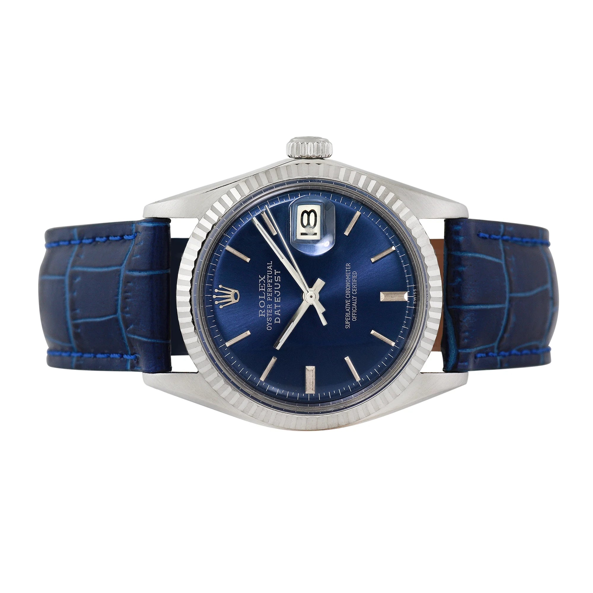 Pre-Owned Rolex Men's Datejust 36mm Generic blue leather Wristwatch