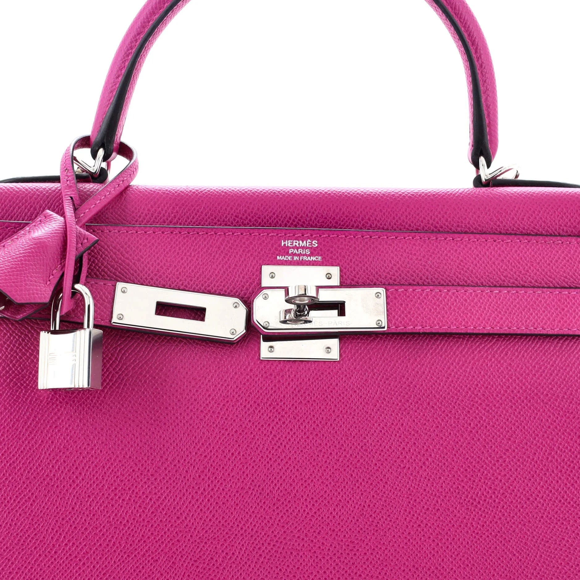 Pre-Owned Kelly Handbag Rose Pourpre Epsom with Palladium Hardware 28