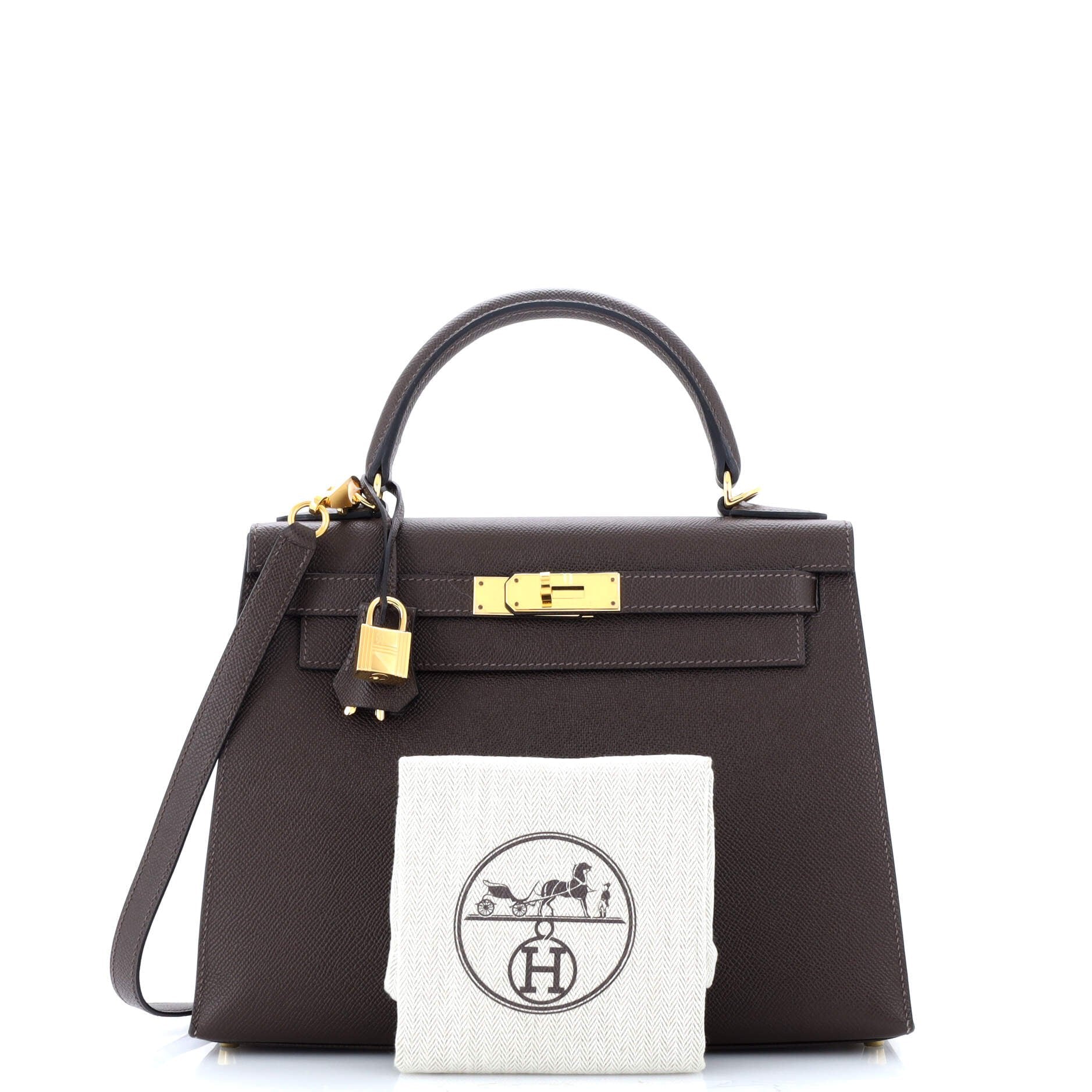 Pre-Owned Kelly Handbag Chocolat Epsom with Gold Hardware 28