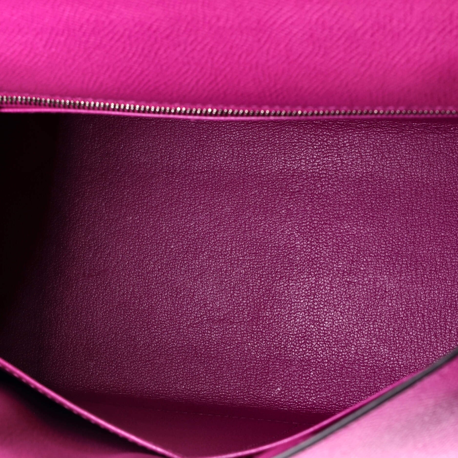 Pre-Owned Kelly Handbag Rose Pourpre Epsom with Palladium Hardware 28