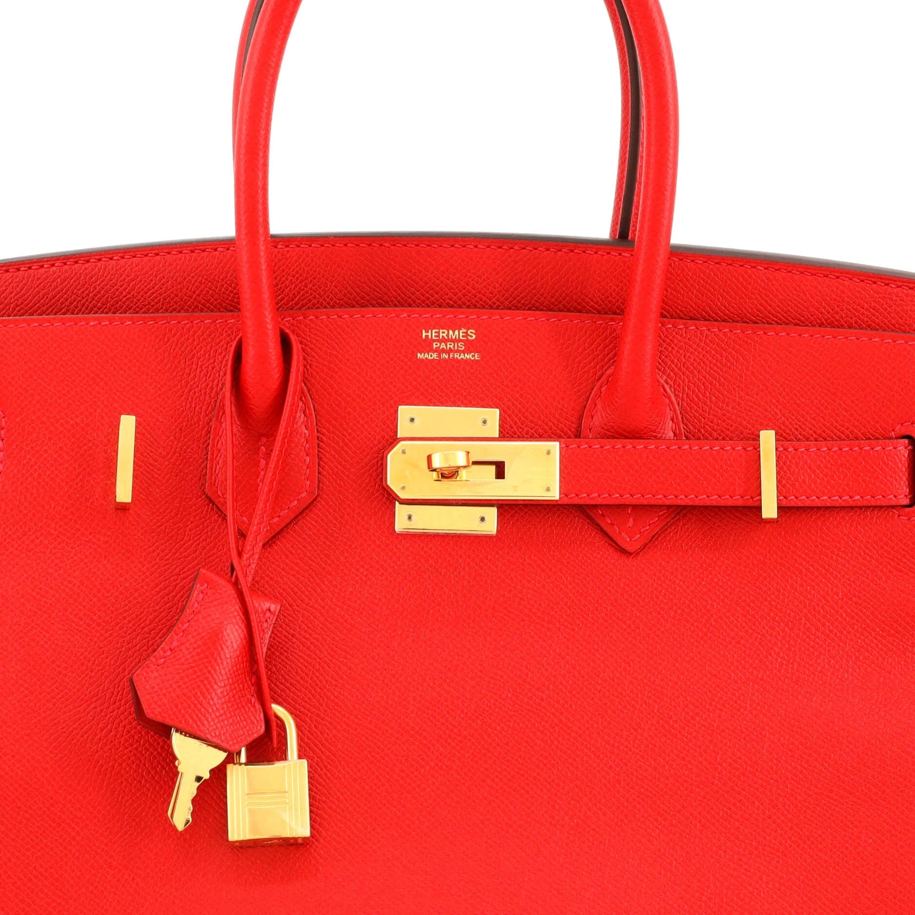Pre-Owned Birkin Handbag Rouge Casaque Epsom with Gold Hardware 30