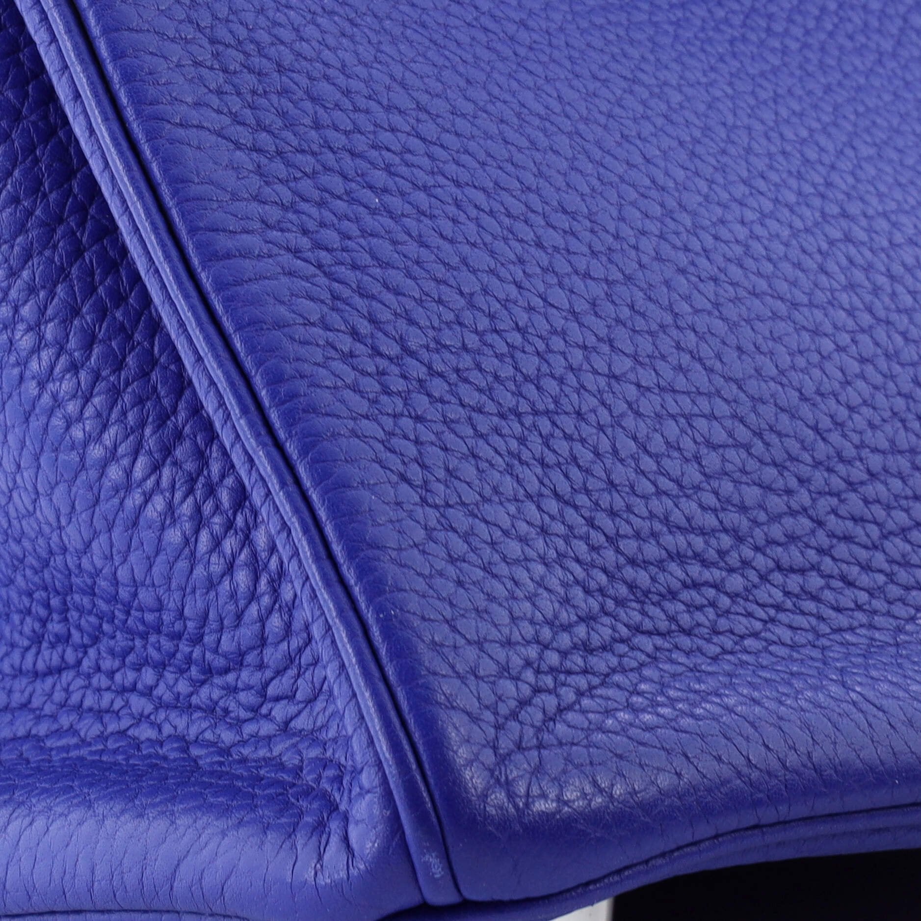 Pre-Owned Birkin Handbag Bleu Electrique Clemence with Palladium Hardware 30