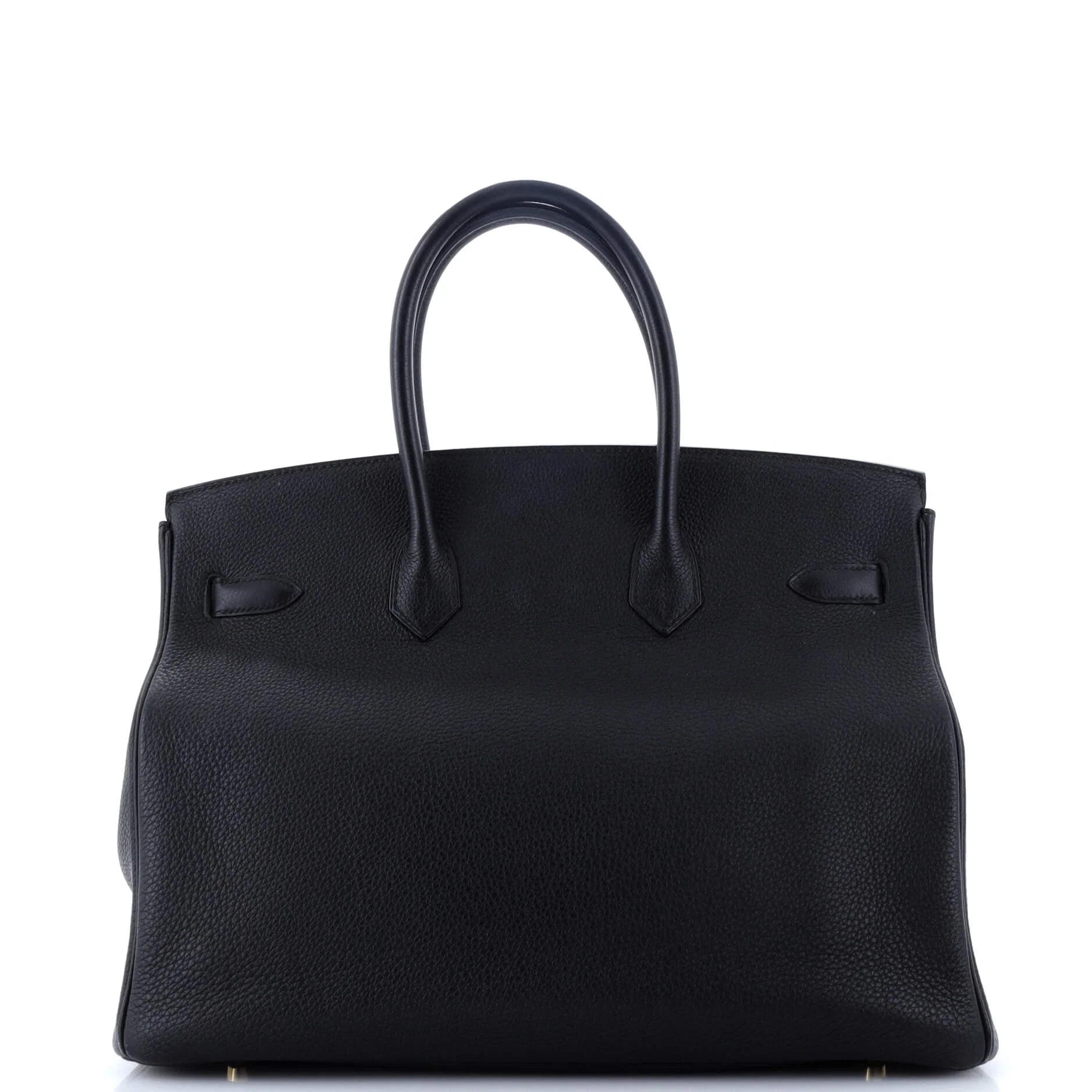 Pre-Owned Birkin Handbag Noir Togo with Gold Hardware 35