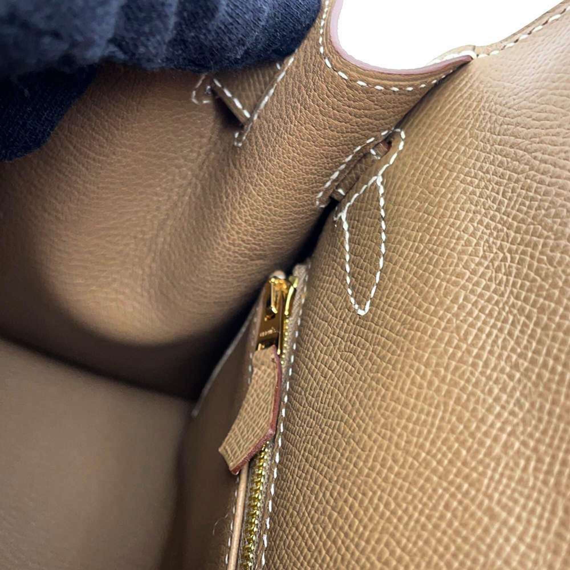 Pre-Owned Hermes handbag Kelly 28, outer stitching, Etoupe, Epson, Y stamp, HERMES...