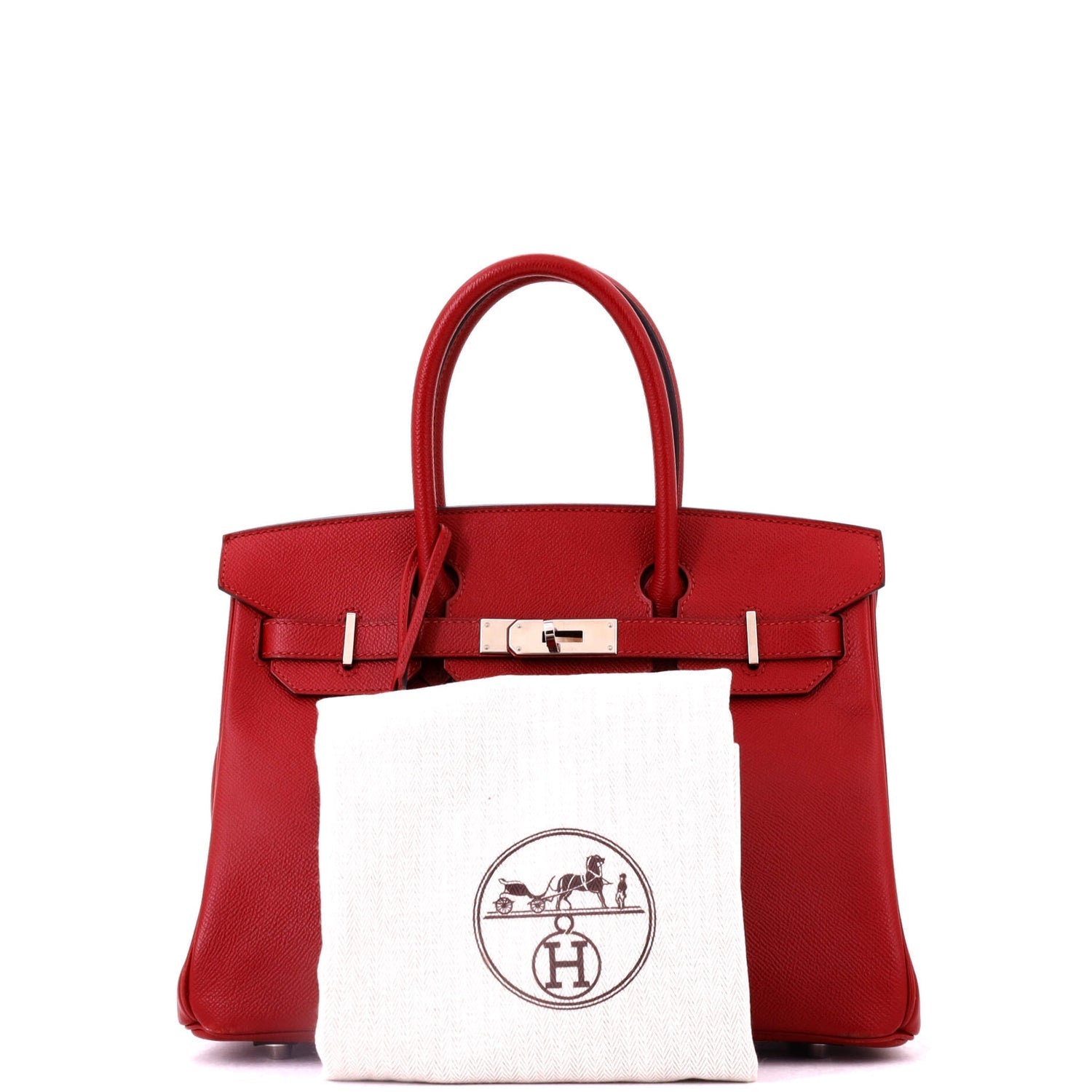 Hermes Birkin Handbag Rouge Grenat Epsom with Palladium Hardware 30