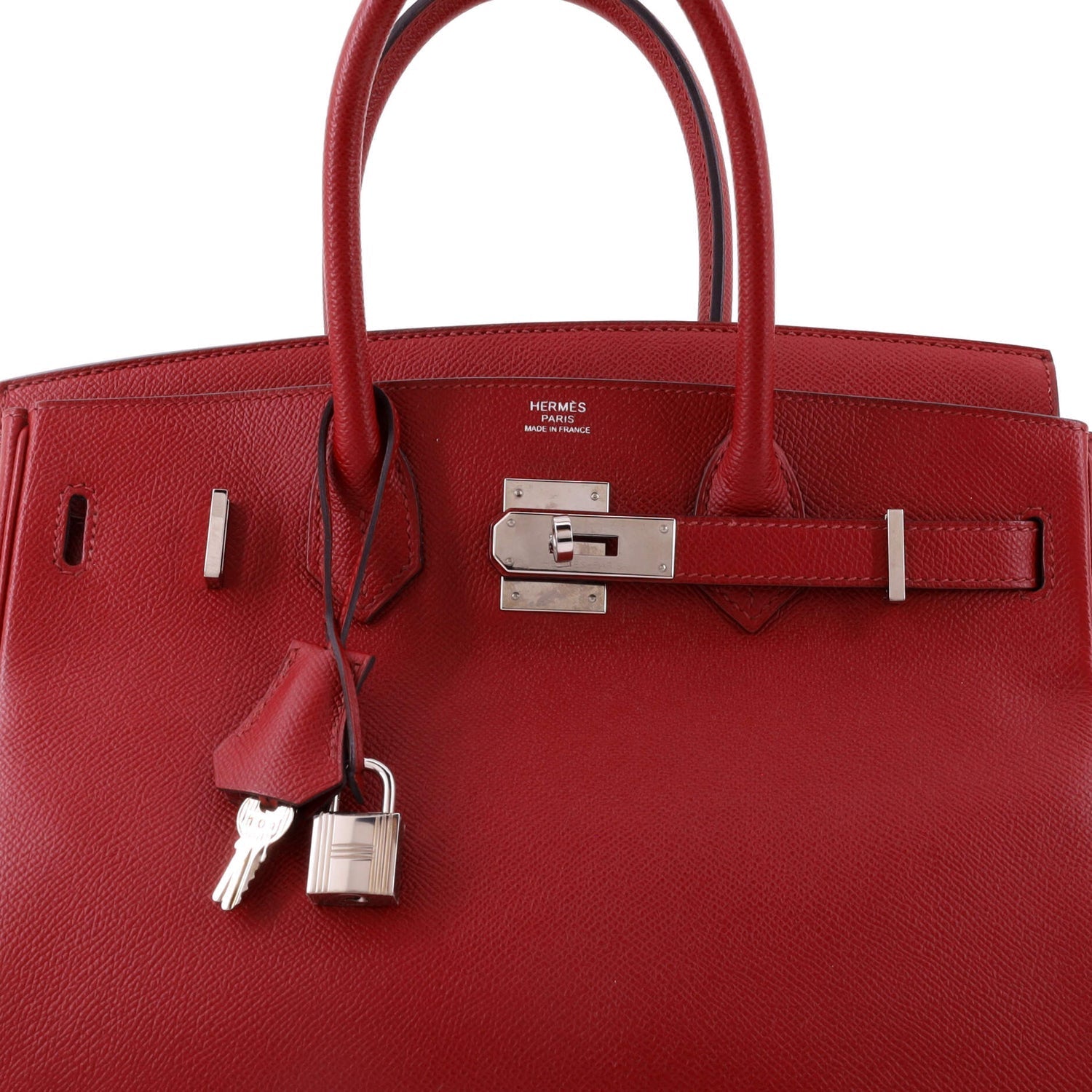 Hermes Birkin Handbag Rouge Grenat Epsom with Palladium Hardware 30