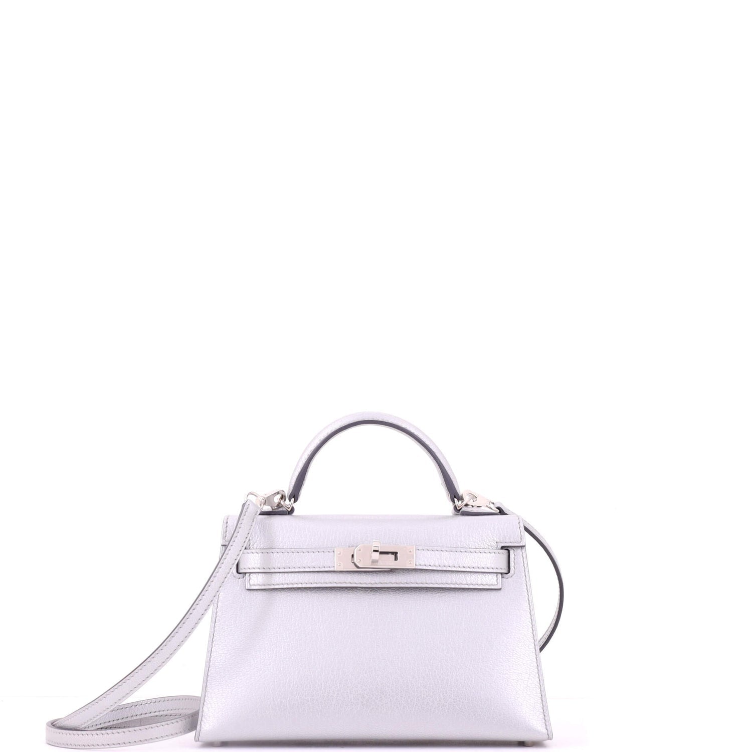 Kelly Mini II Bag Metallic Chevre Chamkilight with Palladium Hardware 20