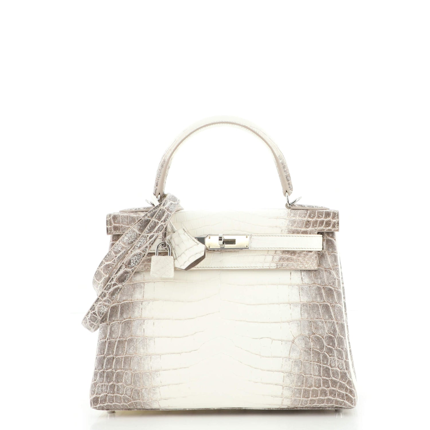 Kelly Handbag Himalayan Niloticus Crocodile with Palladium Hardware 28