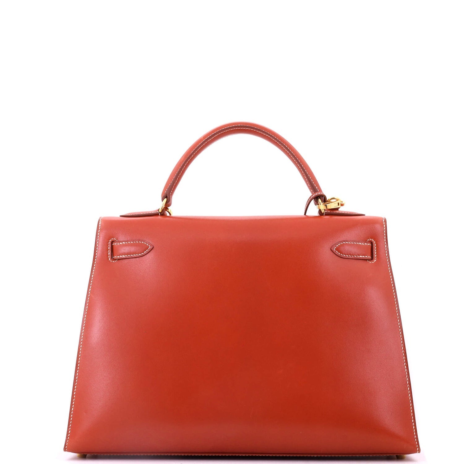 Kelly Handbag Brique Box Calf with Gold Hardware 32