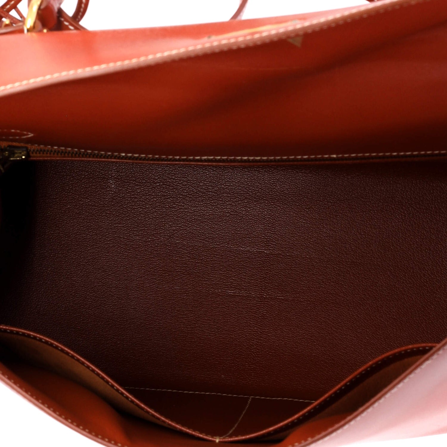 Kelly Handbag Brique Box Calf with Gold Hardware 32