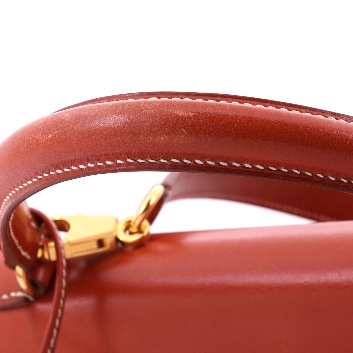 Kelly Handbag Brique Box Calf with Gold Hardware 32