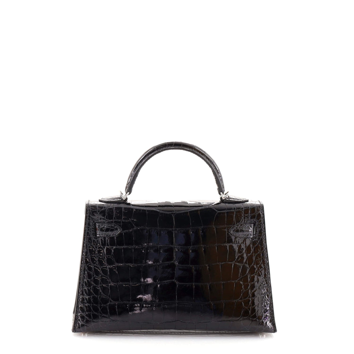 Kelly Mini II Bag Noir Shiny Alligator with Palladium Hardware 20