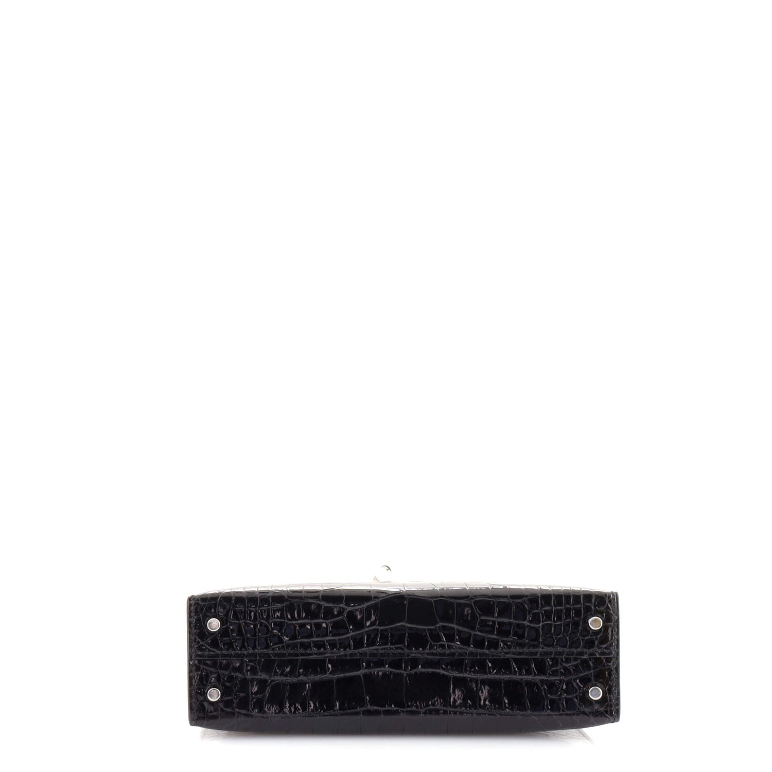 Kelly Mini II Bag Noir Shiny Alligator with Palladium Hardware 20