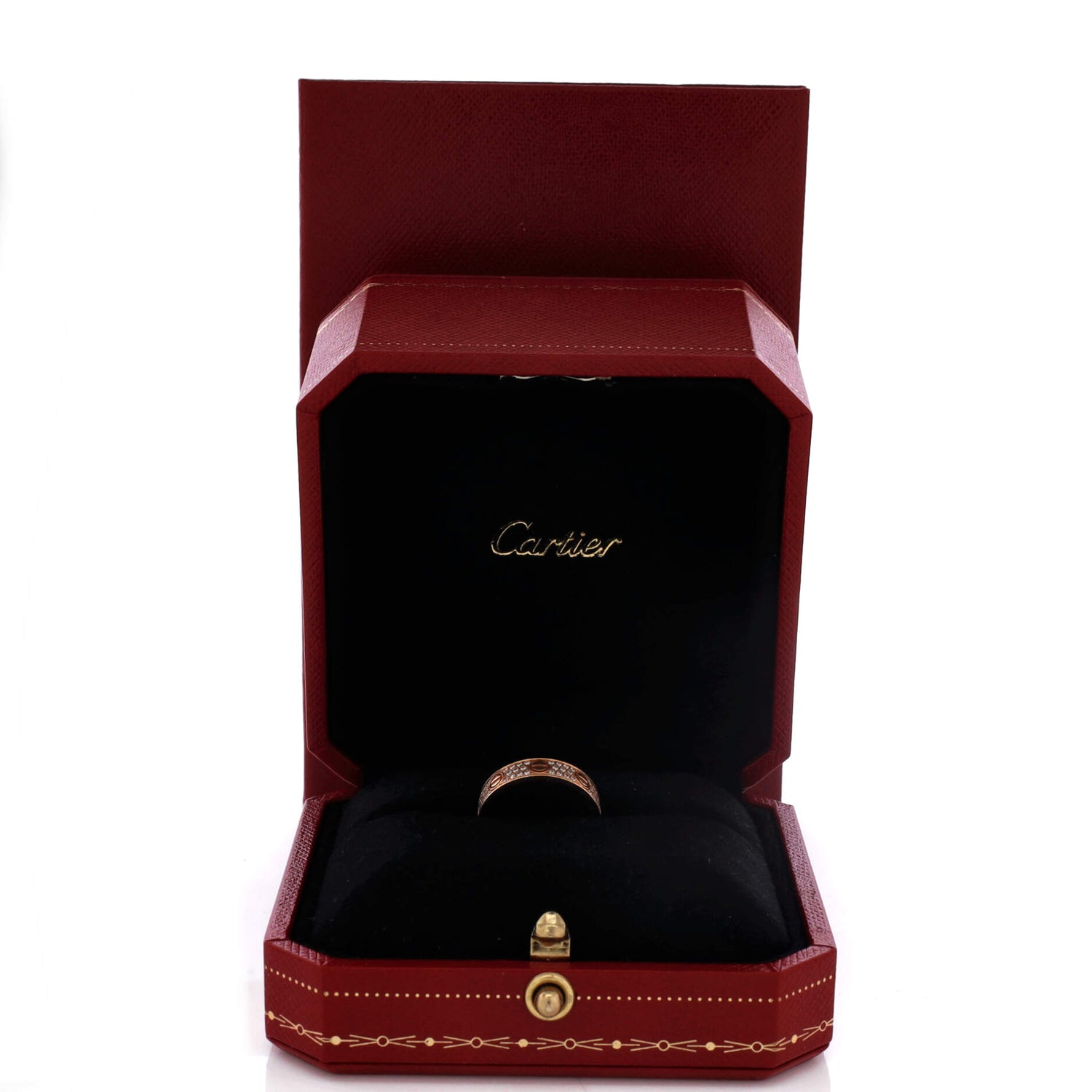 Love Wedding Band Pave Diamonds Ring 18K Rose Gold and Diamonds