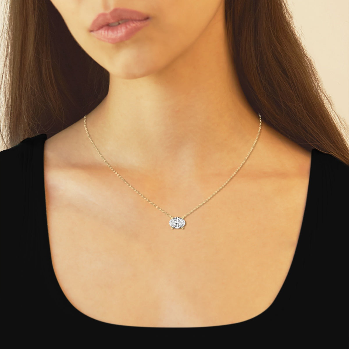 2.00 CTW AGI Certified Oval Lab Grown Diamond Solitaire Pendant - Choice of 14k Yellow or White Gold-4