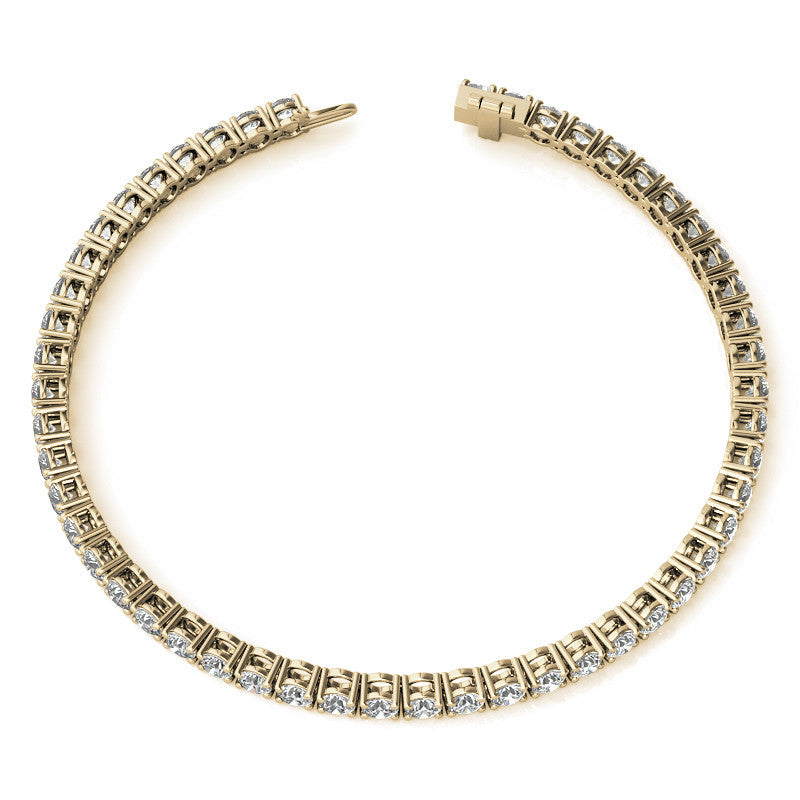6ctw Lab Created Moissanite Tennis Bracelet - 3mm Stones - Choice of White or 14K Gold Plated Finish-2