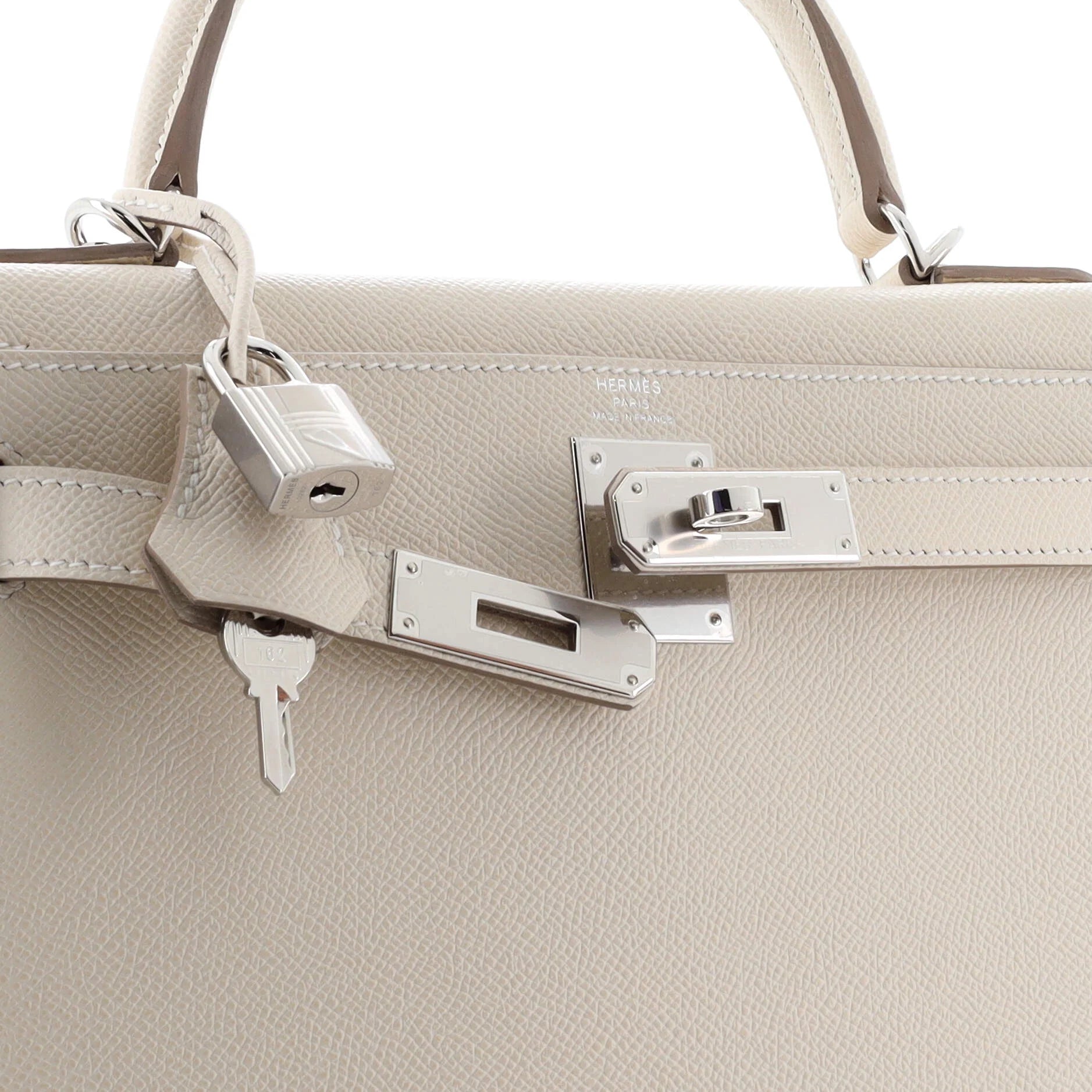 Pre-Owned Kelly Handbag Light Epsom with Palladium Hardware 28